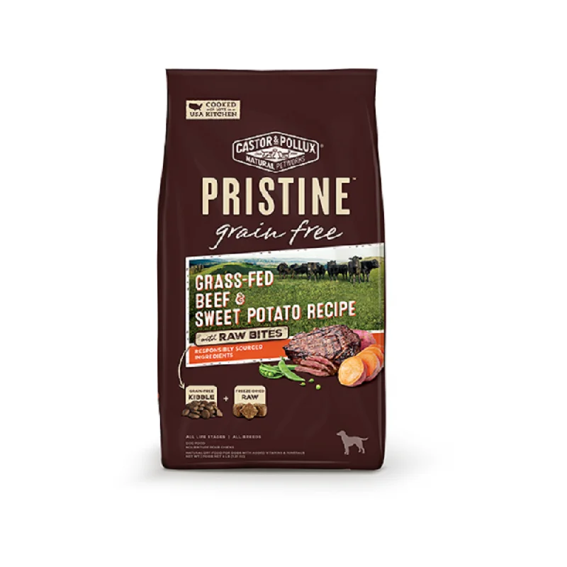 PRISTINE Adult Grain Free Dog Dry Food with Raw Bites - Grass-Fed Beef & Sweet Potato