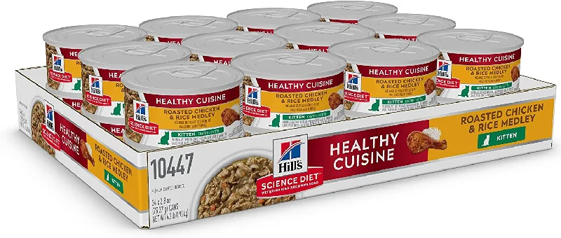   - Cat food for coat health  Science Diet Kitten Healthy Cuisine Roasted Chicken & Rice Medley 2.8oz