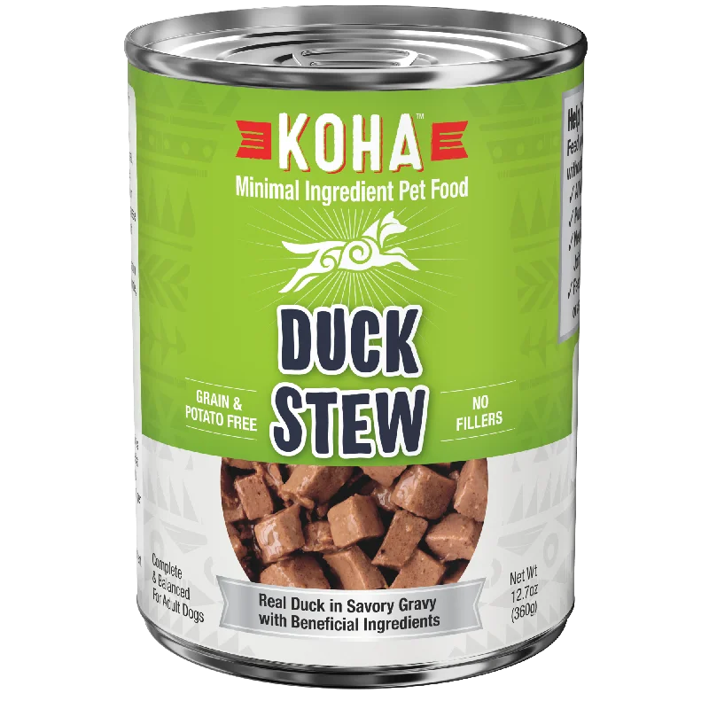 - Dog food nutritional analysisKOHA Duck Stew Dog Food - 12.7 oz.