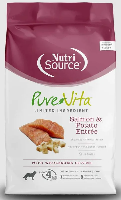 - The effect of dog food on dental healthNutri Source PureVita Salmon and Potato ; Dog Food ; 15 lb bag