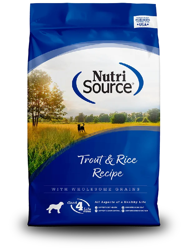 - Dog food helps the digestive systemNutriSource Trout & Brown Rice Recipe Dry Dog Food