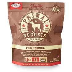 Primal Frozen Raw Canine Pork Formula Nuggets Dog Food - 3 lbs