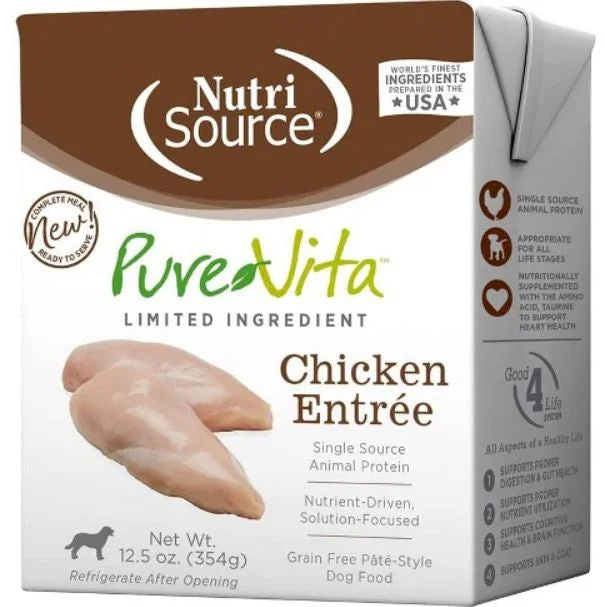 Nutri Source PureVita Chicken Entree ; Pate Style ; Dog Food ; 12.5 oz