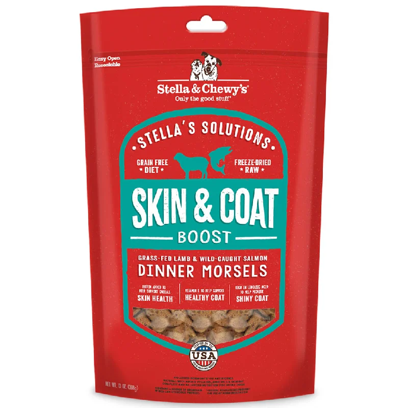 Stella & Chewy's Stella's Solutions Skin & Coat Boost Freeze-Dried Raw Grass-Fed Lamb & Wild-Caught Salmon Dinner Morsels Dog Food